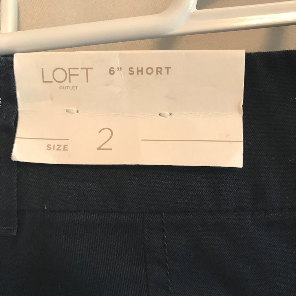 Loft Outlet 6" Twill Shorts Navy Sz 2 NWT - Picture 12 of 14